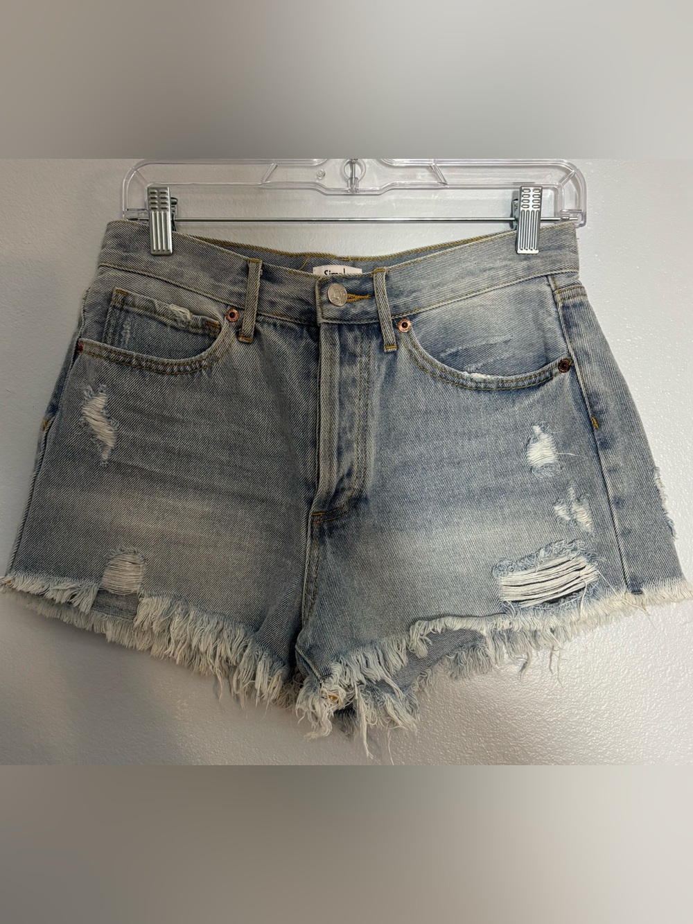 Light Blue Distressed Women's Denim Jean Shorts